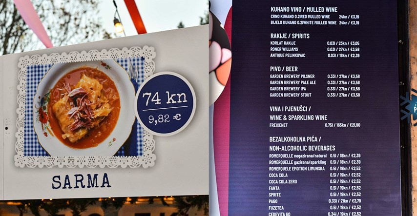 Sarma 74 kune, hot dog do 60 kuna: Pogledajte cijene na zagrebačkom Adventu