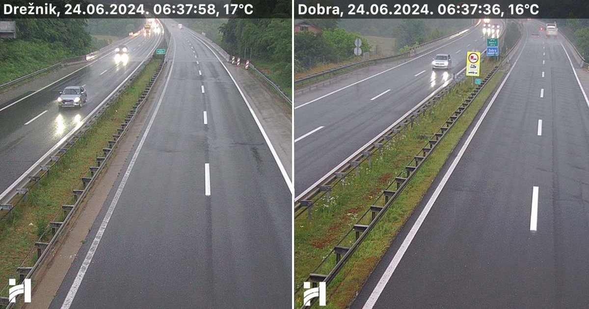 Ceste su mokre i skliske, na nekim dionicama ograničenja zbog vjetra