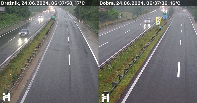 Ceste su mokre i skliske, na nekim dionicama ograničenja zbog vjetra