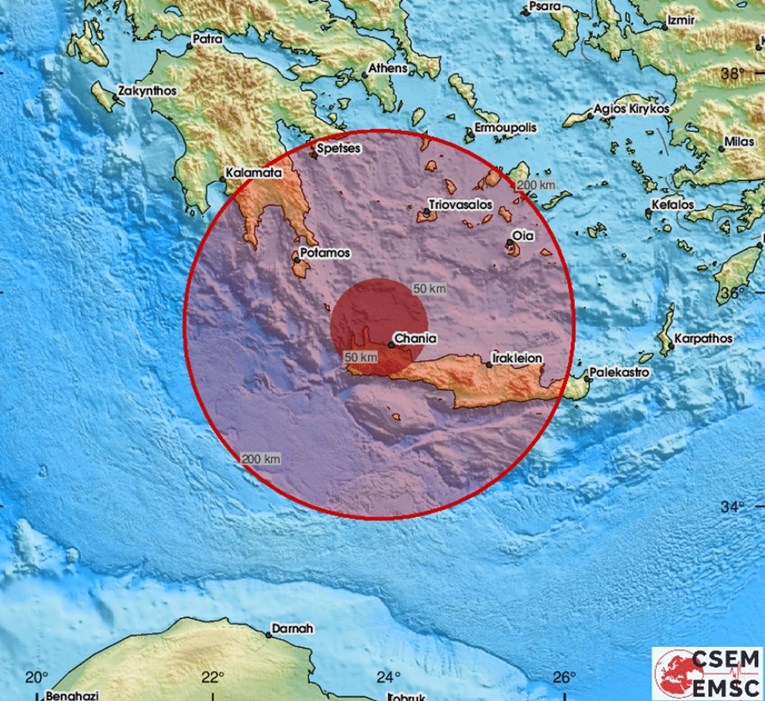 Potres magnitude 5.2 pogodio Kretu