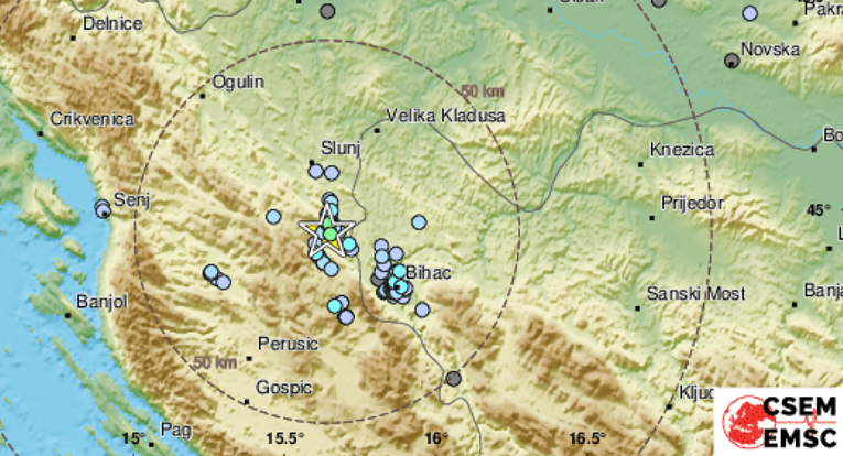 Potres kod Ogulina od 2.4 po Richteru