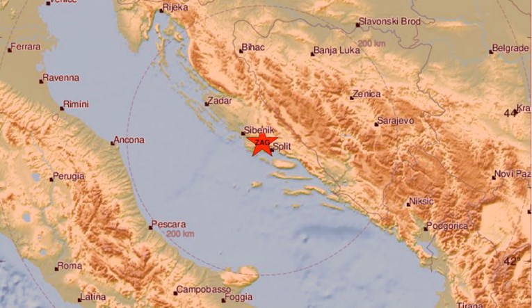 Manji potres kod Splita