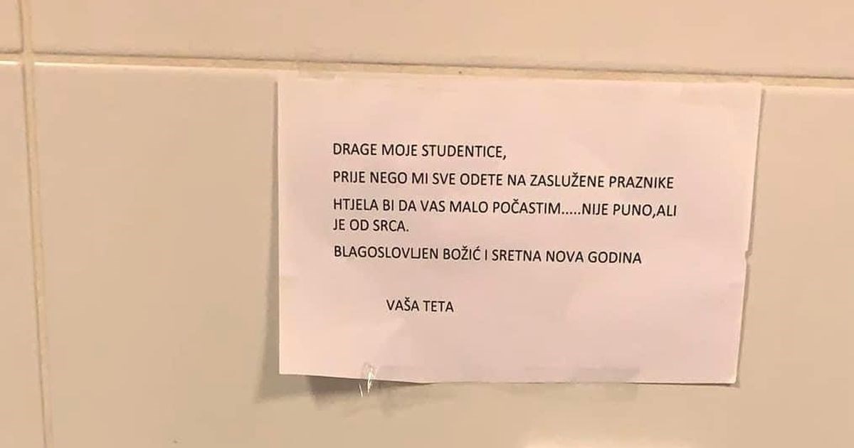 Teta iz studentskog doma Stjepan Radić razveselila stanarke: "Da vas malo počastim"