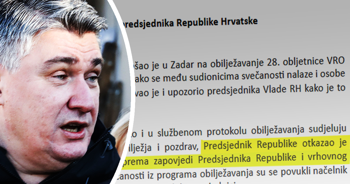Milanovićev ured o Maslenici: Plenkoviću je rekao da je to neprihvatljivo i otišao