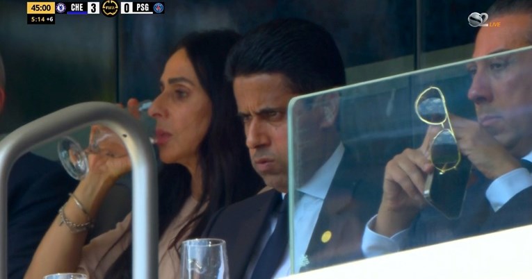 Ovo je izraz lica vlasnika PSG-a nakon vodstva Chelseaja od 3:0 u prvom poluvremenu