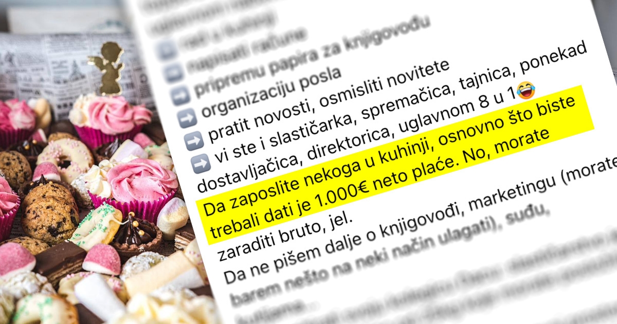 Domaća slastičarka: Radniku treba min. 1000€ neto. Ali prvo vi morate zaraditi bruto