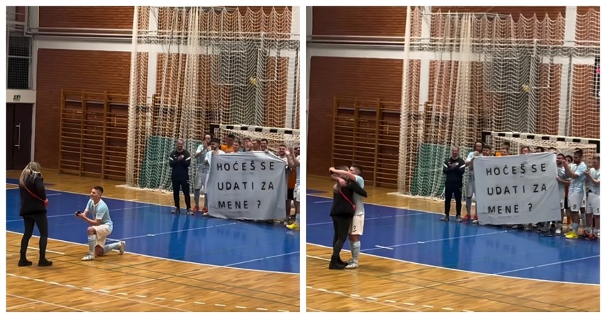 VIDEO Nogometaš iz Vinkovaca nakon utakmice iznenadio djevojku, pogledajte prizor