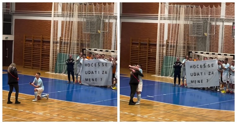 VIDEO Vinkovčanin Karlo zaprosio djevojku nakon utakmice, nije ni slutila što je čeka