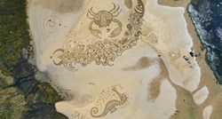 Ovi nevjerojatni prizori snimljeni su na ušću Neretve, crteži su nastali na pijesku