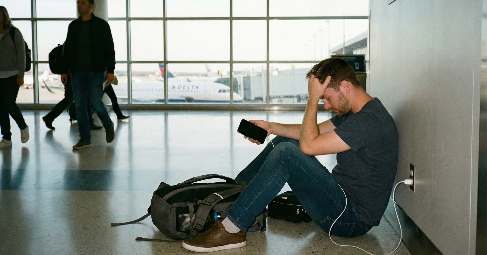 Prazna baterija mobitela može vam stvoriti probleme u zračnoj luci