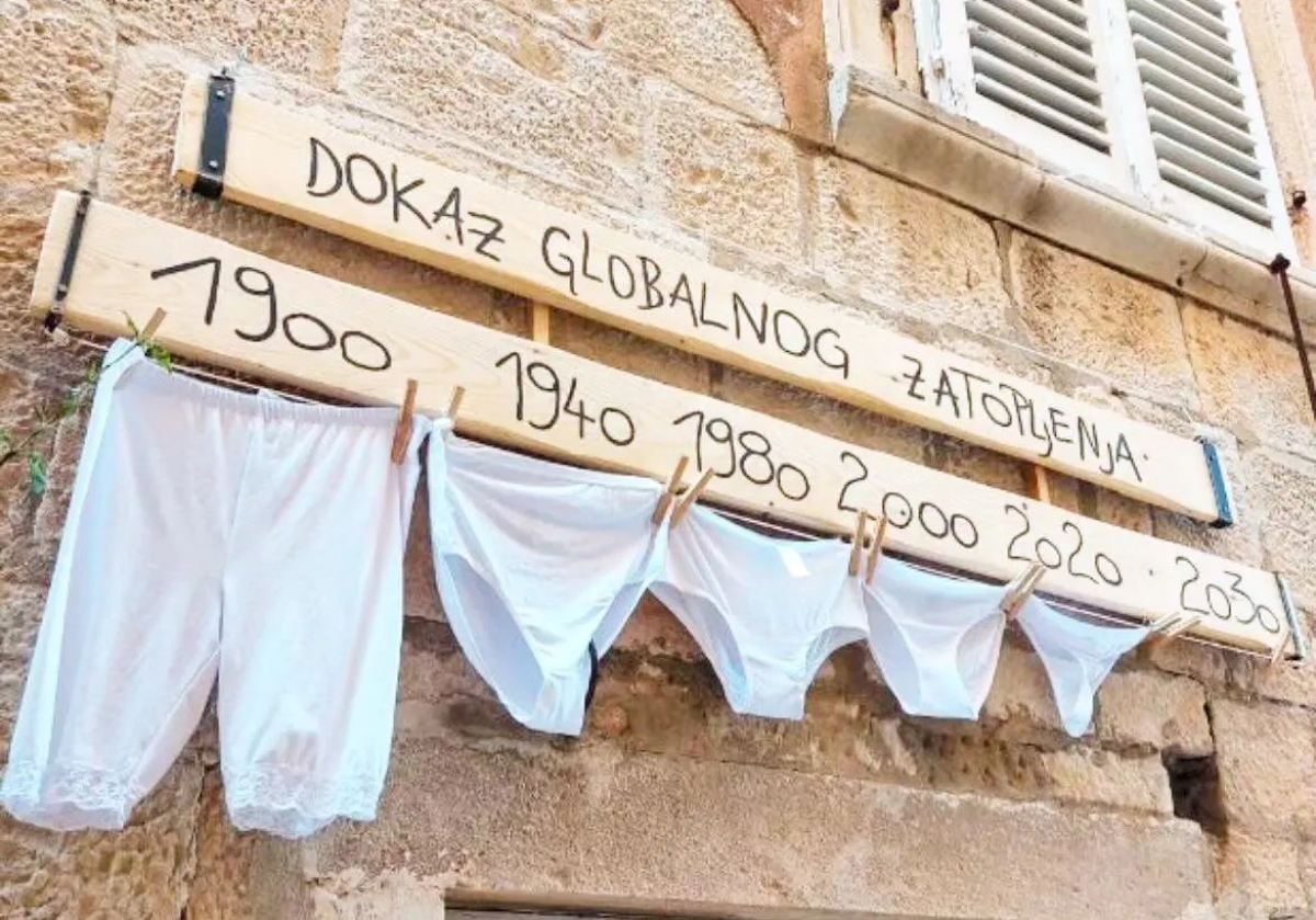 Natpis na jednoj kući na Korčuli postao viralni hit: "Dokaz globalnog zatopljenja"