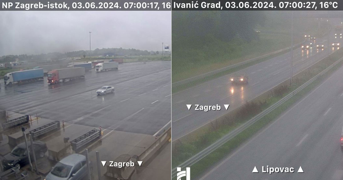 Ceste su mokre i skliske. Jutros dvije prometne, jedna na A3, druga na magistrali