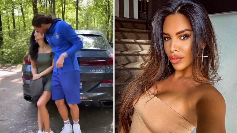 Atraktivna srpska pjevačica ljubi se s hrvatskim nogometašem naslonjena na BMW