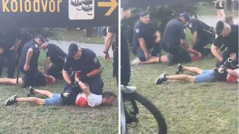 VIDEO Incident na mimohodu, u majicama s crvenim mrljama preskočili ogradu