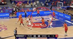 VIDEO Košarkaš Crne Gore u ključnom napadu zamijenio protivničkog trenera za suigrača