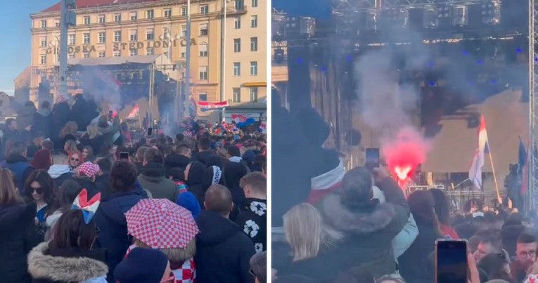 VIDEO Netko je na Trgu u Zagrebu zapalio baklju