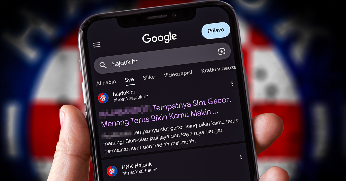 Što se događa s Hajdukovom web-stranicom? Pojavljuje se reklama na indonezijskom