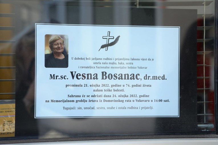 Suverenisti traže da se ulica kod vukovarske bolnice nazove po Vesni Bosanac