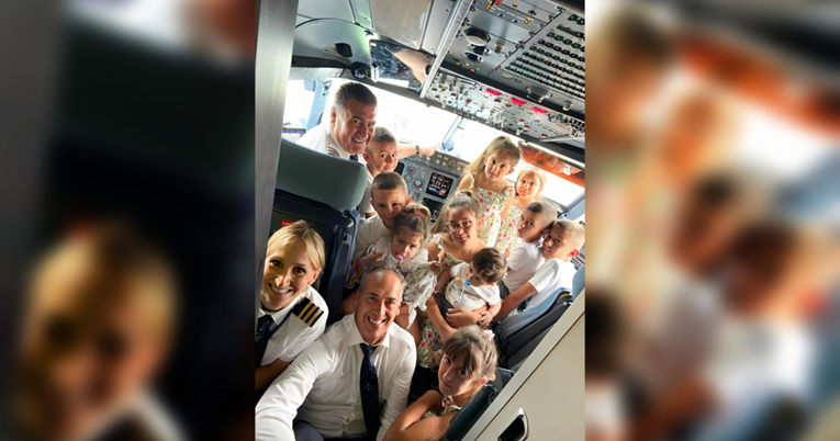 Pilote Croatia Airlinesa oduševila obitelj s desetero djece na letu