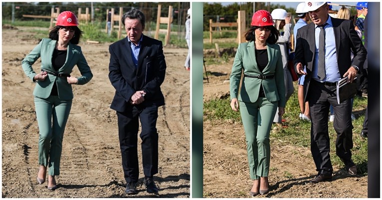 Ministrica Tramišak za obilazak gradilišta odabrala visoke potpetice i odijelo