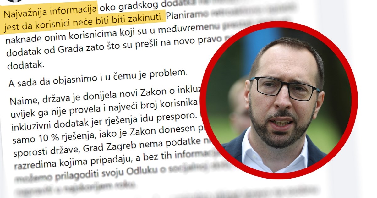 Tomašević o inkluzivnom dodatku: Sve ćemo isplatiti retroaktivno, država je kriva