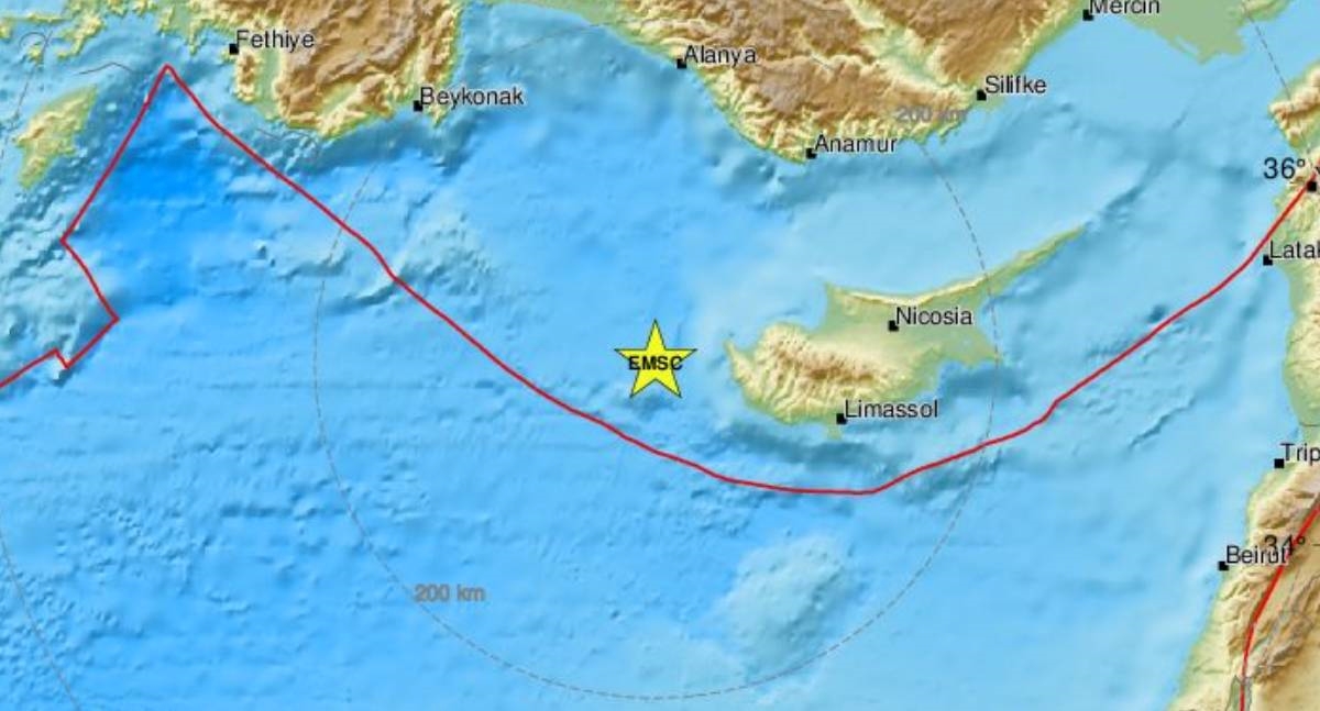 Potres kod Cipra magnitude 5.1