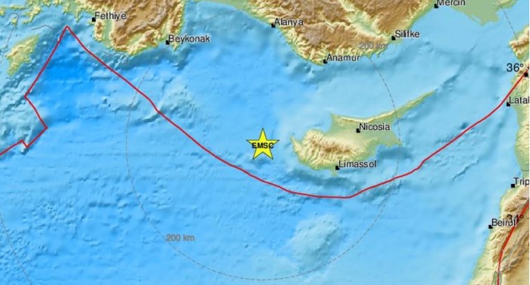 Potres kod Cipra magnitude 5.1