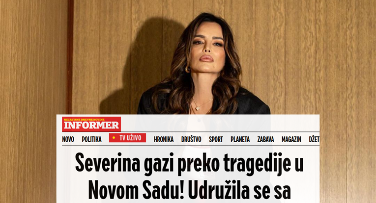 Vučićevi tabloidi napadaju Severinu zbog objava nakon tragedije u Novom Sadu