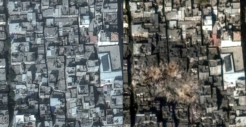 FOTO Ovo su satelitske snimke izbjegličkog kampa prije i poslije izraelskih udara