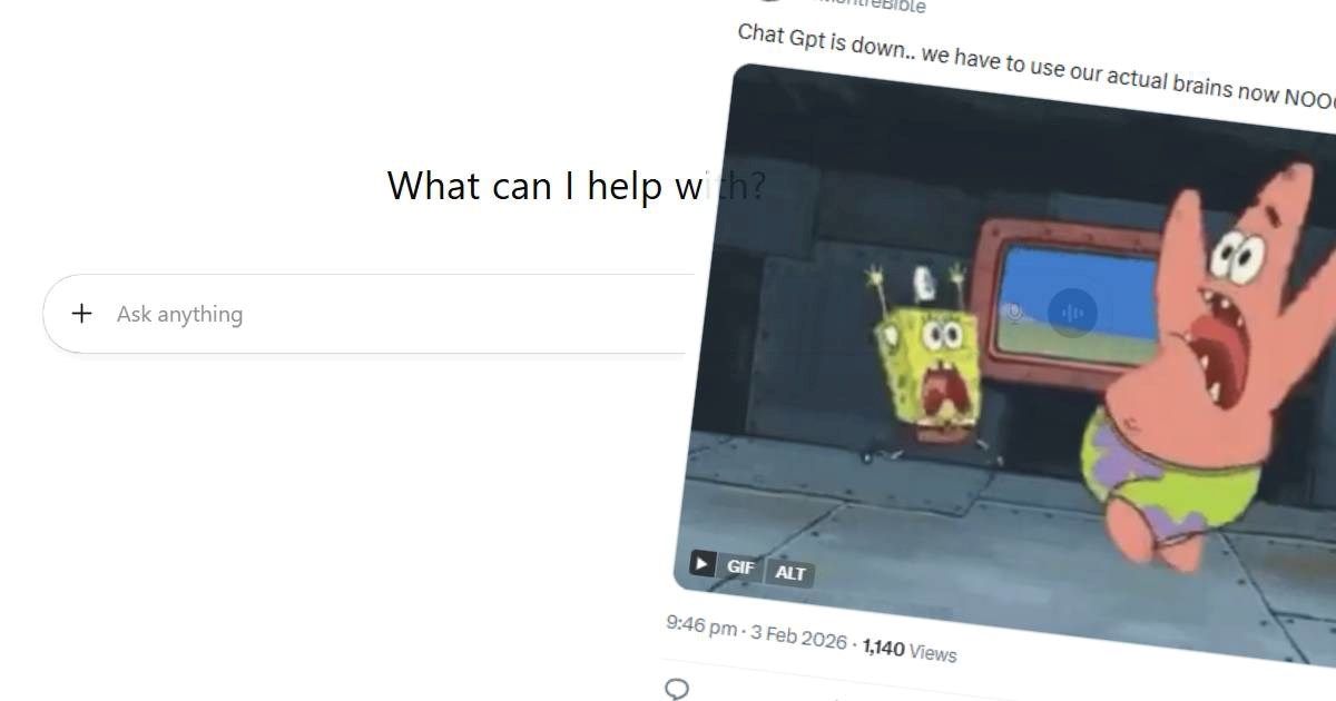 Ljudi se sprdaju s padom ChatGPT-ja: "Sada stvarno moramo koristiti mozak"