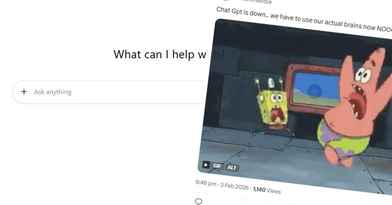 Društvene mreže preplavljene sprdnjama i memovima na pad ChatGPT-ja