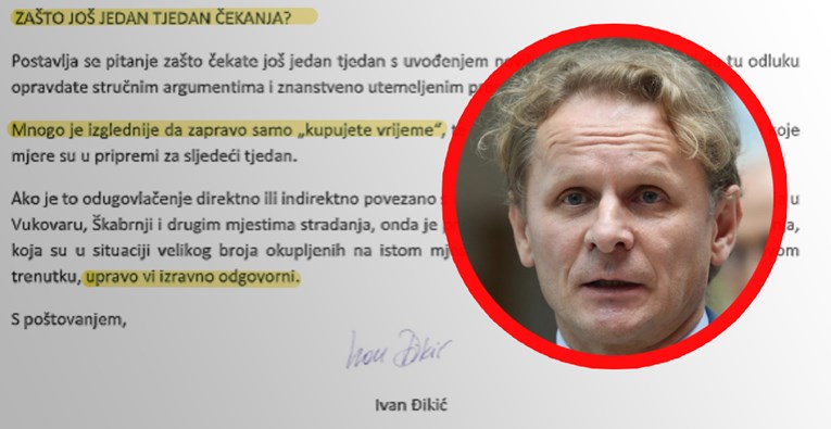Đikić se obratio Berošu i Božinoviću: Zašto čekate još tjedan s uvođenjem mjera?