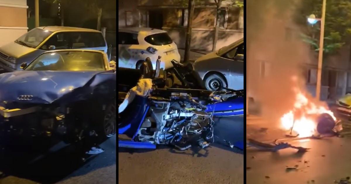 VIDEO Razvalio 13 automobila, ostavio raspolovljeni bolid u plamenu i pobjegao
