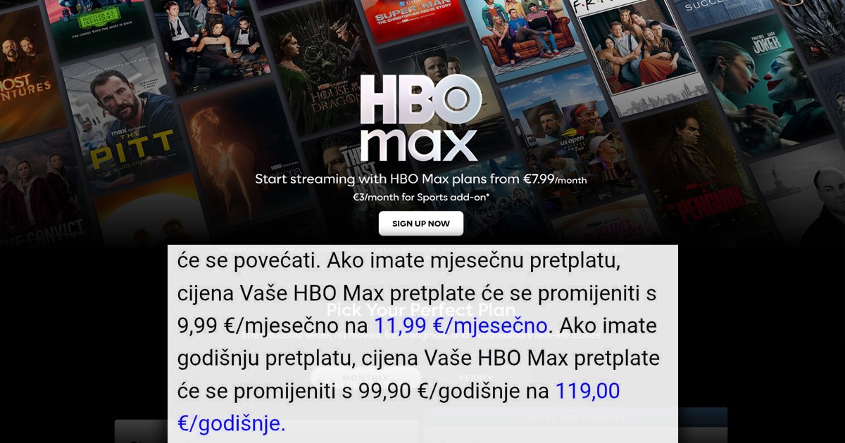 Poskupljuje HBO Max