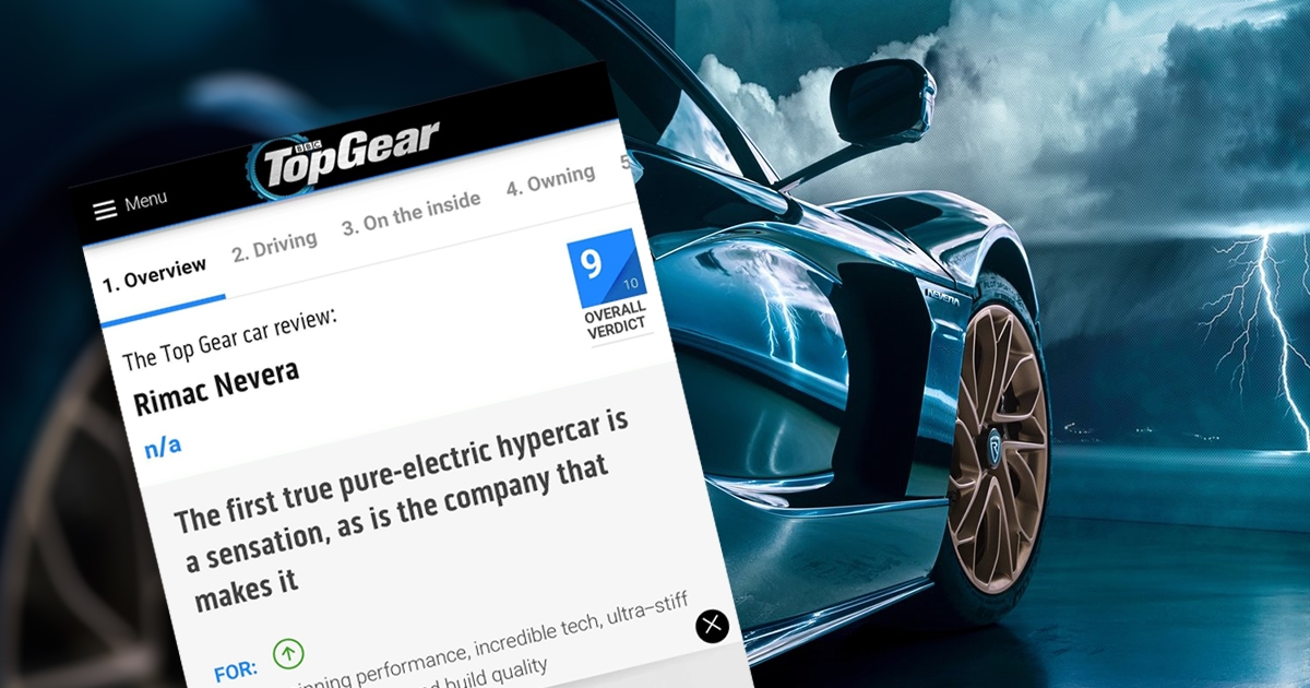 Top Gear objavio veliku recenziju Rimac Nevere