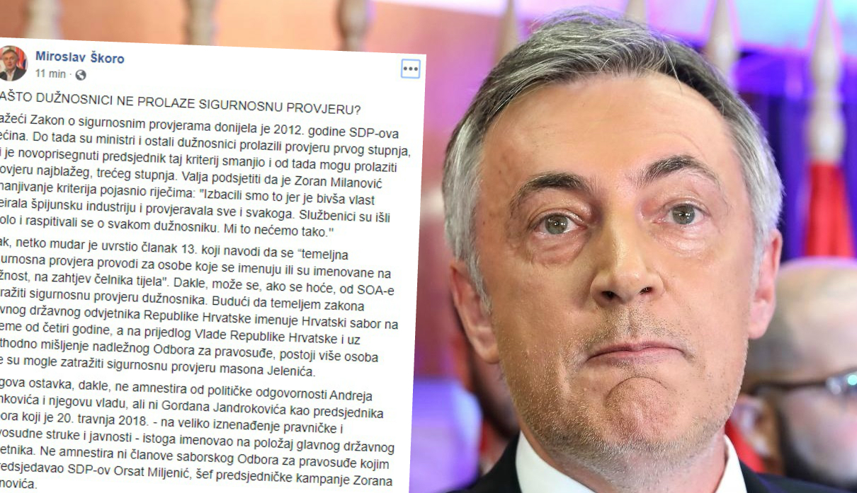Škoro komentirao masona Jelenića