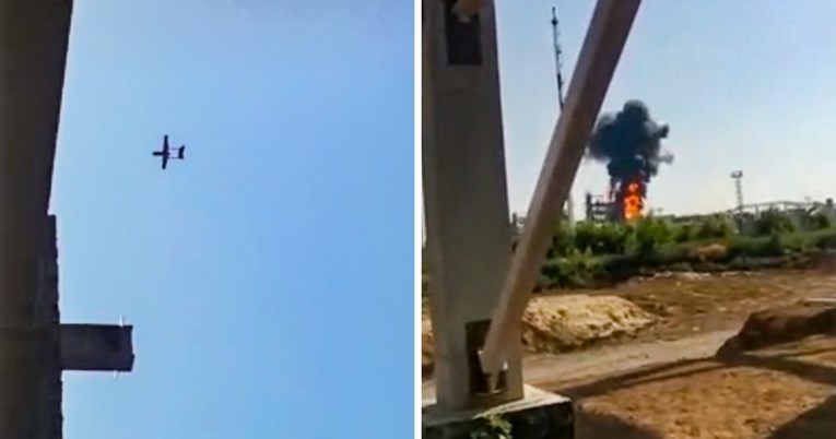 VIDEO Ovo je trenutak kad su Ukrajinci dronom kamikazom razorili rafineriju u Rusiji