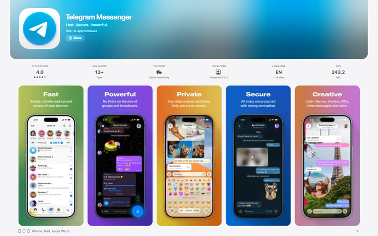 Apple privremeno uklonio Telegram iz App Storea