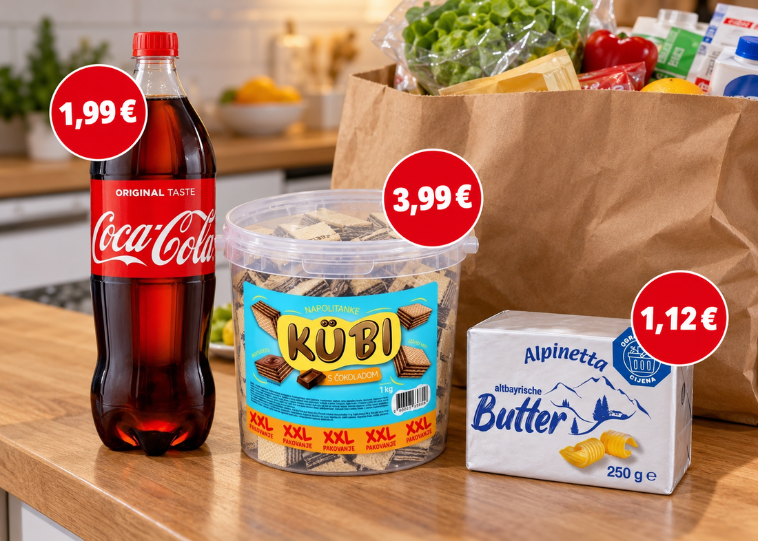 Popusti u trgovinama: Napolitanke od 1 kg za 3,99 €, Coca-Cola za 1,99 €
