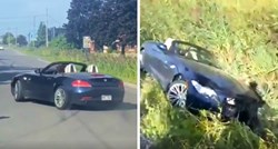 VIDEO Vozač BMW-a htio ispasti faca pa završio u kanalu