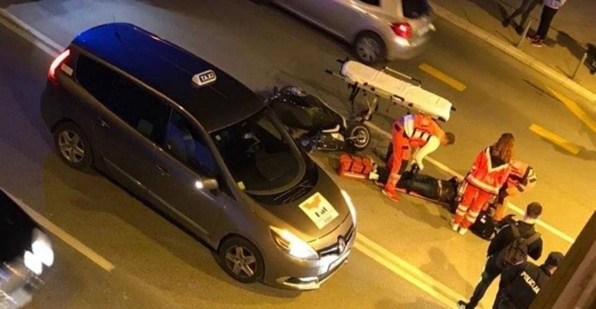 VIDEO Sudar auta i motocikla u Splitu, jedna osoba završila u bolnici
