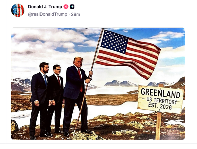 Trump objavio sliku pa poručio: Moramo imati Grenland