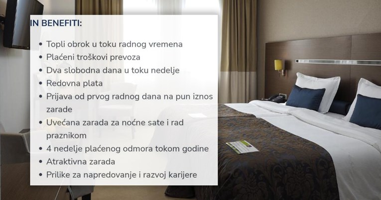 Oglas za posao srpskog hotela razbjesnio ljude, zakonske obveze navedene kao benefiti