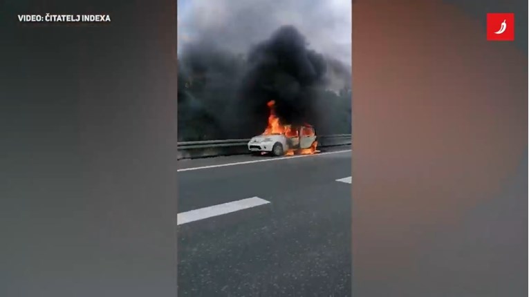 VIDEO Na zagrebačkoj obilaznici zapalio se auto