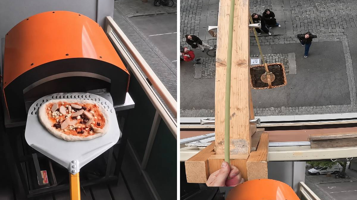 Stanovnik Osla prodaje pizze s balkona i isporučuje ih pomoću užeta