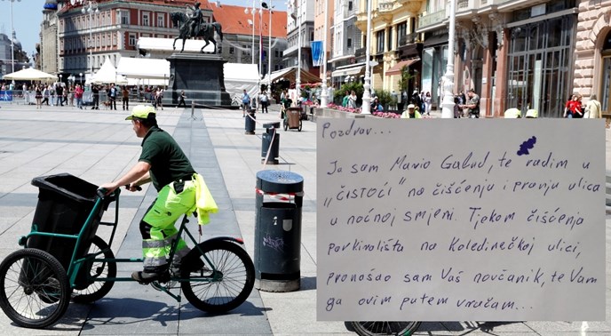Djelatnik Čistoće u Zagrebu u noćnoj smjeni pronašao novčanik i vratio ga vlasniku