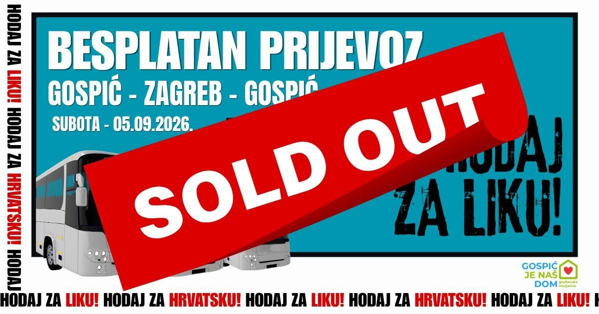 Gospić je naš dom: Prva četiri autobusa za prosvjed su popunjena