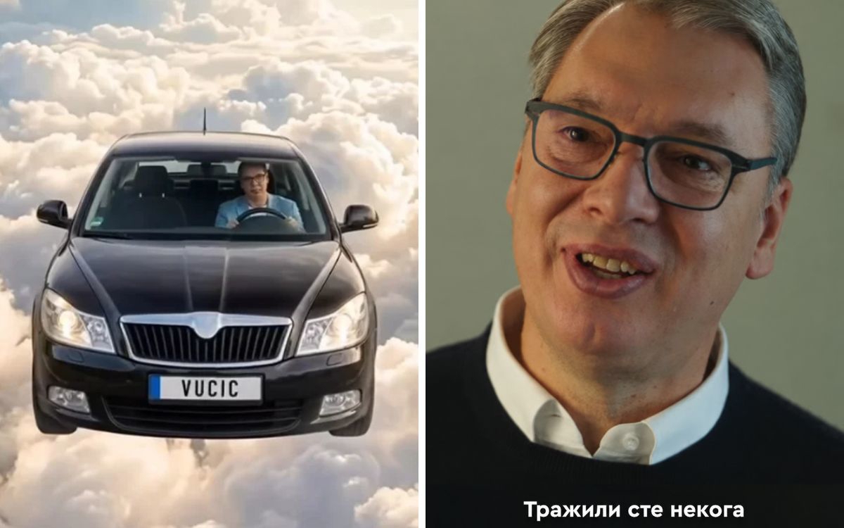 Vučić leti Škodom, čuva dedu... Spotovi su sve luđi, pogledajte