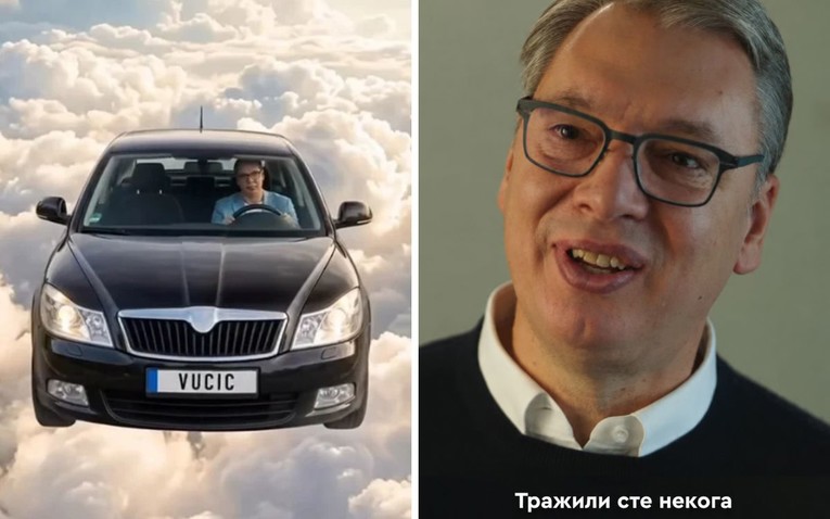 Vučić leti Škodom, čuva dedu... Spotovi su sve luđi, pogledajte