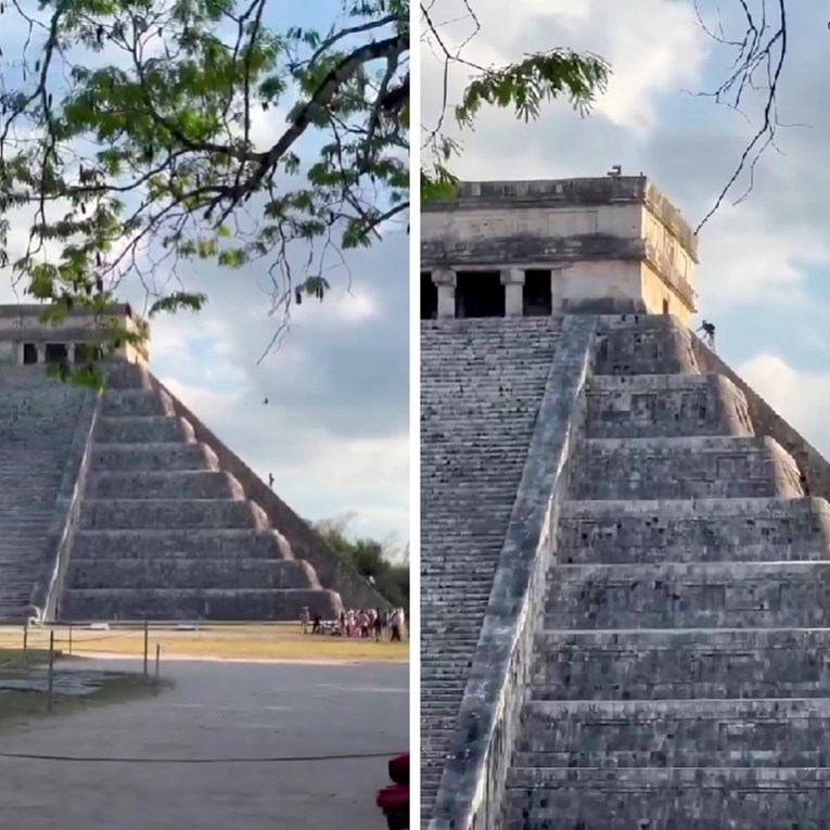 Nijemac se popeo na drevnu piramidu u Meksiku pa nastao kaos. Ljudi vikali i zviždali
